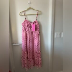 Betsey Johnson Women's Pink Heart Dress Size 12 NWT